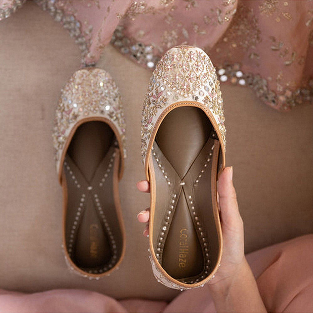 Coral Haze Women Silver Dilbar Juttis