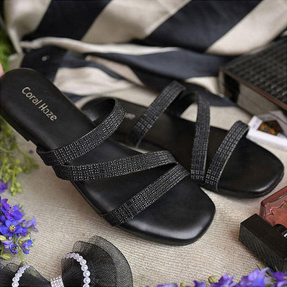 Coral Haze Evita Women Black Flats