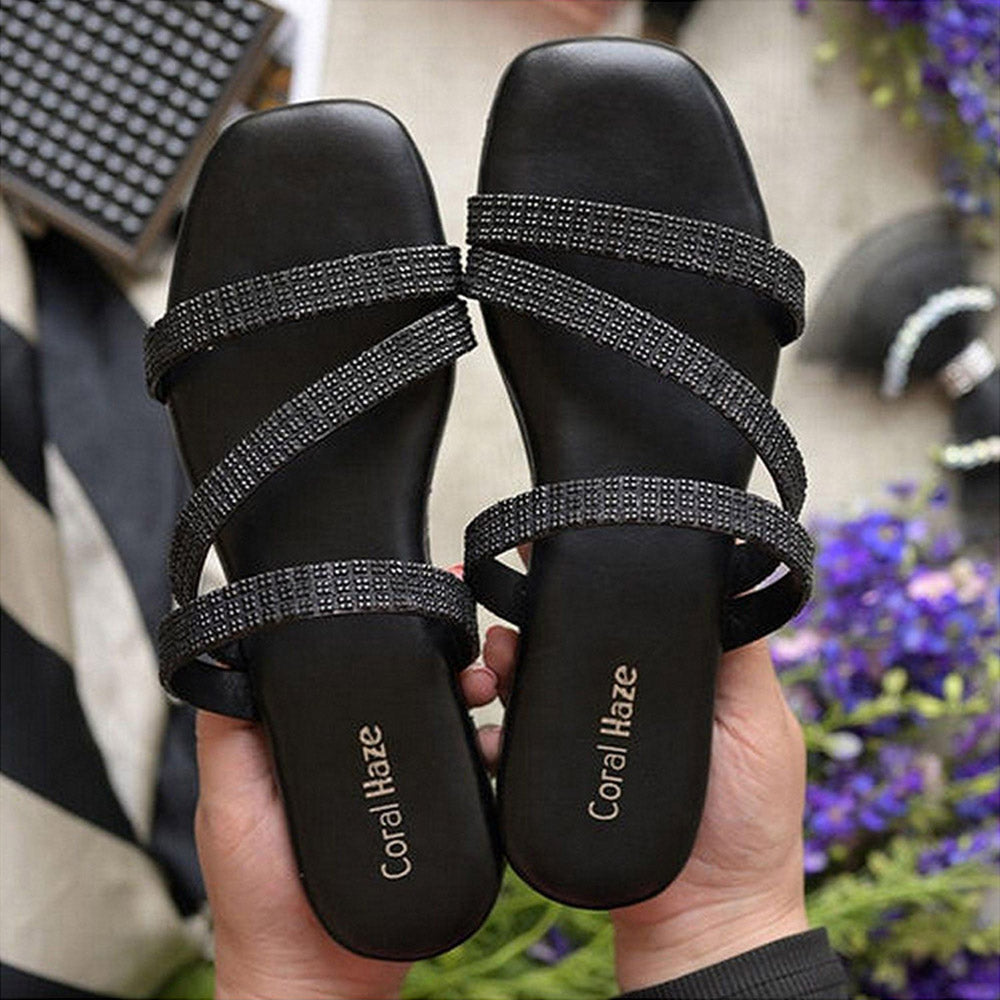 Coral Haze Evita Women Black Flats