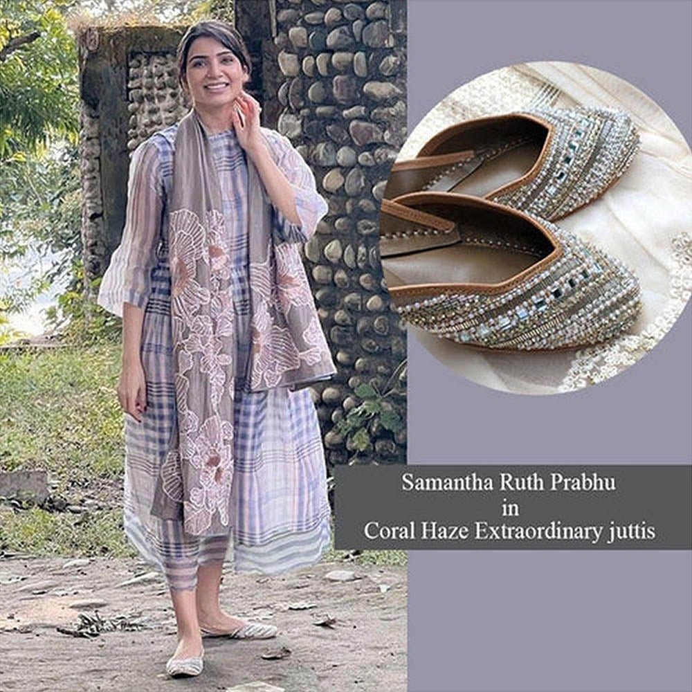 Coral Haze Extraordinary Women Grey Juttis