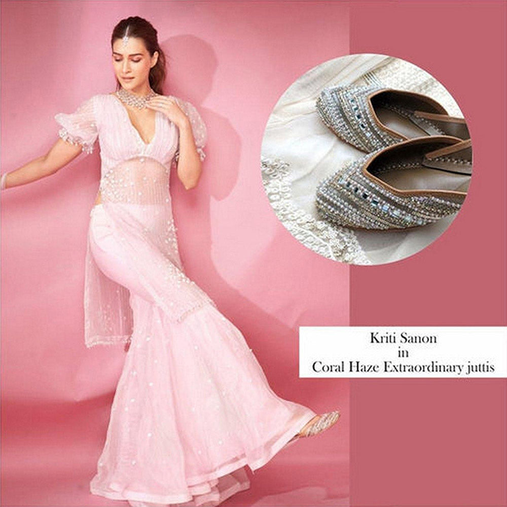 Coral Haze Extraordinary Women Grey Juttis