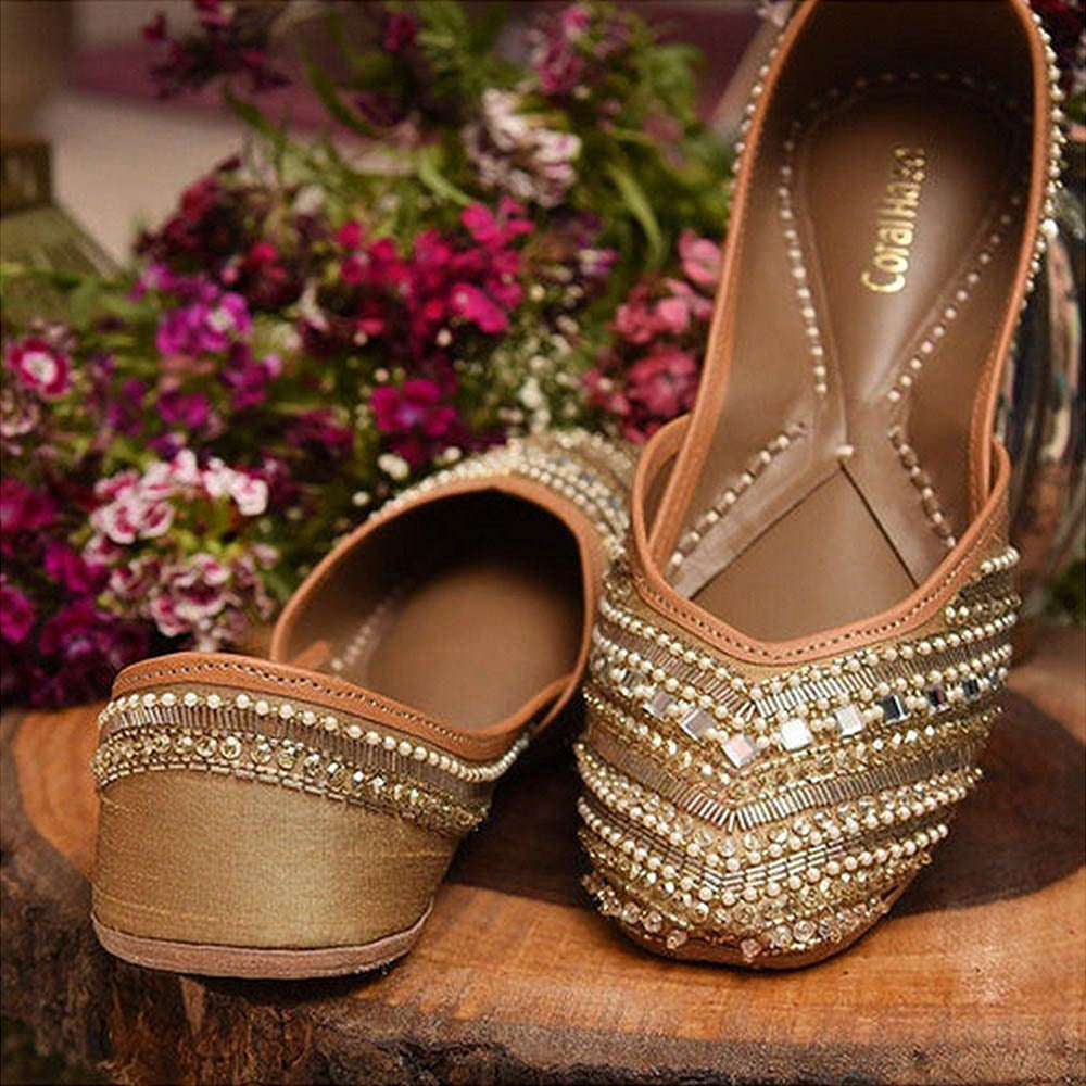 Coral Haze Gold Extraordinary Women Brown Juttis