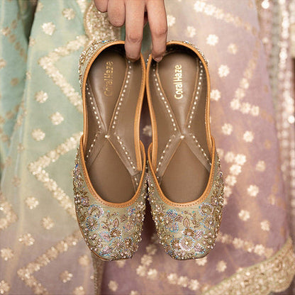 Coral Haze Haseen Women Blue Juttis