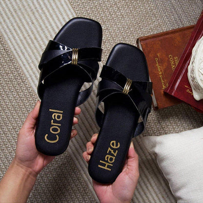 Coral Haze Irene Women Black Flats