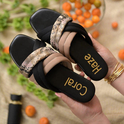 Coral Haze Jasmine Women Black Flats