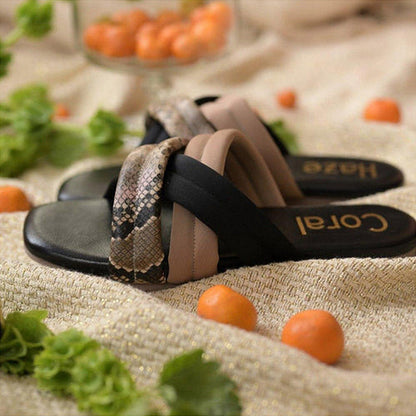 Coral Haze Jasmine Women Black Flats