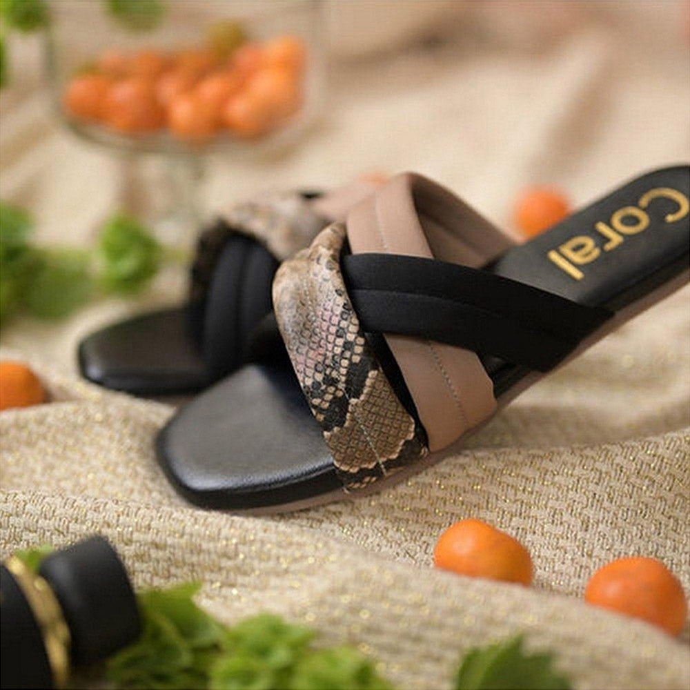 Coral Haze Jasmine Women Black Flats