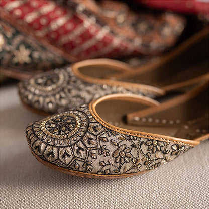 Coral Haze Khubani Women Beige Juttis