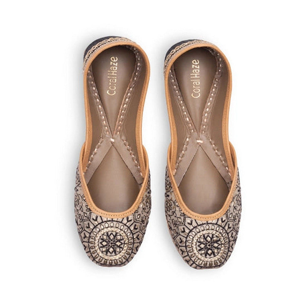Coral Haze Khubani Women Beige Juttis