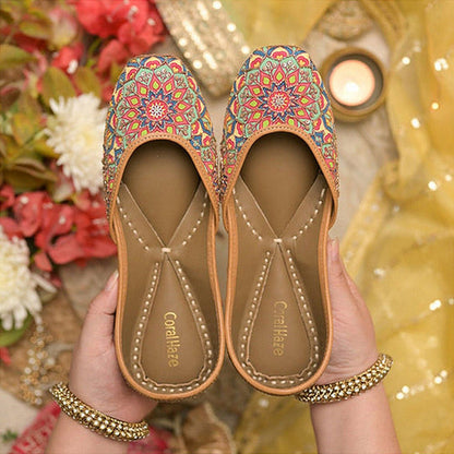 Coral Haze Kiran Pink Juttis