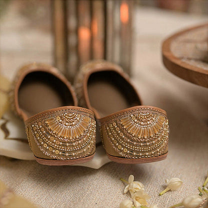 Coral Haze Mehfil Gold Juttis