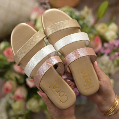 Coral Haze Petunia Gold Sandals