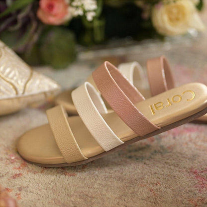 Coral Haze Petunia Gold Sandals