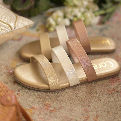 Coral Haze Petunia Gold Sandals