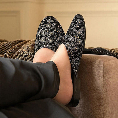 Coral Haze Samara Black Mules