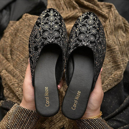 Coral Haze Samara Black Mules