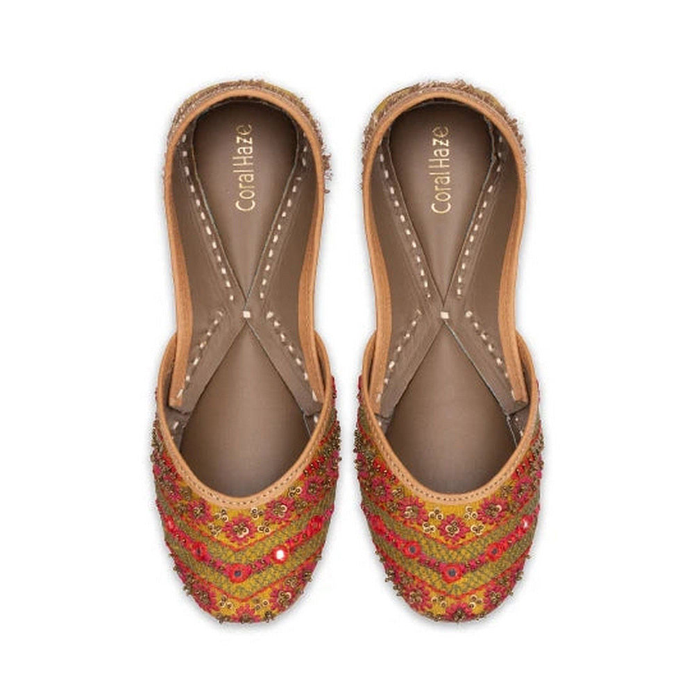 Coral Haze Tarang Mustard Juttis