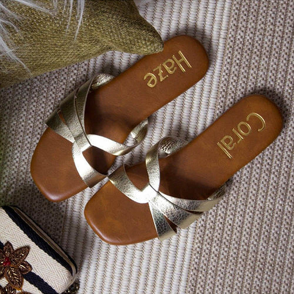 Coral Haze Valentina Gold Flats