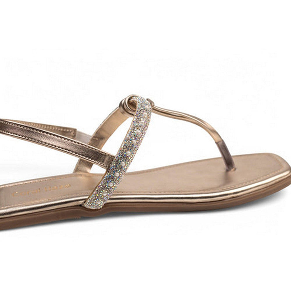 Coral Haze Glint Women Gold Flats