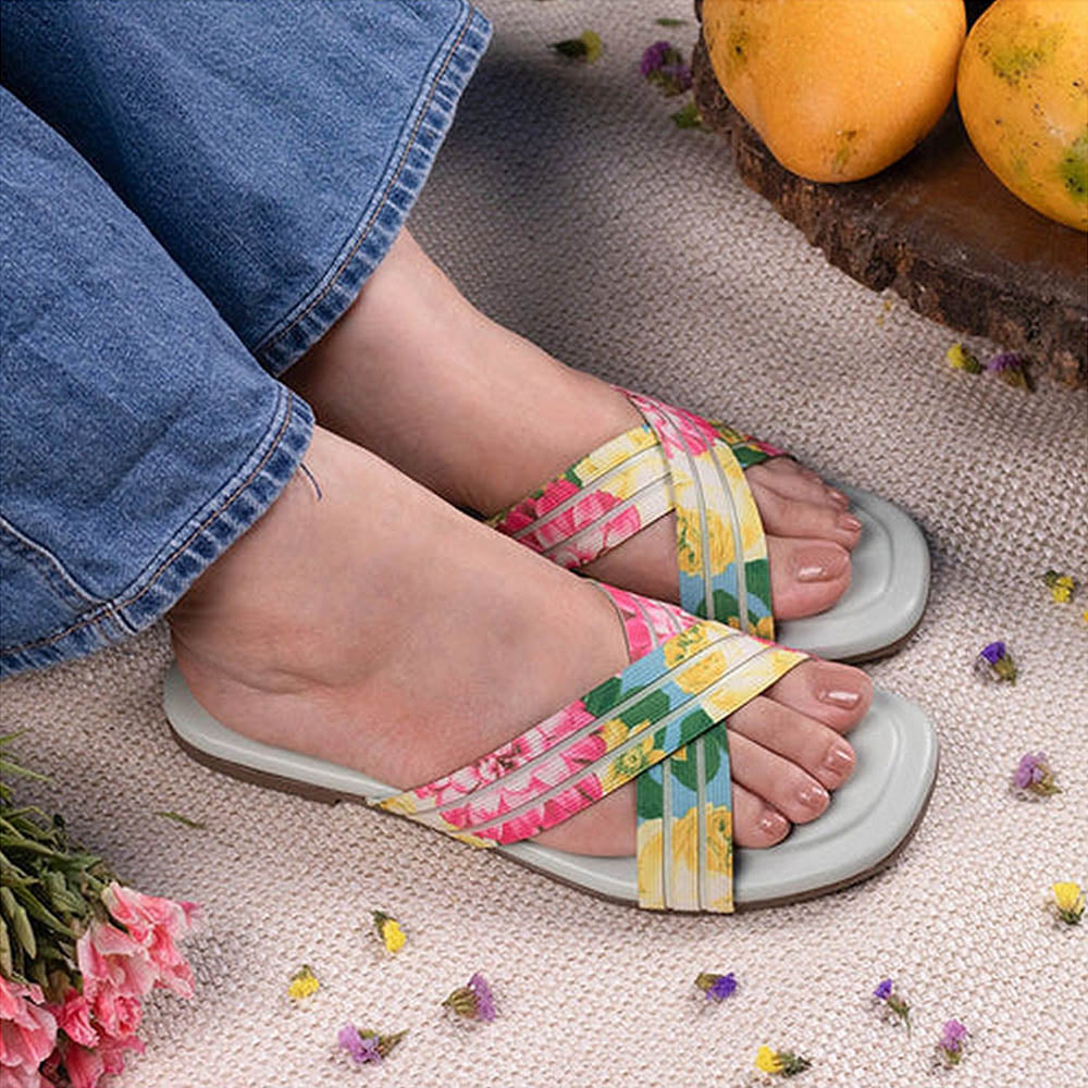 Coral Haze Glitzy Women Multi-Color Flats