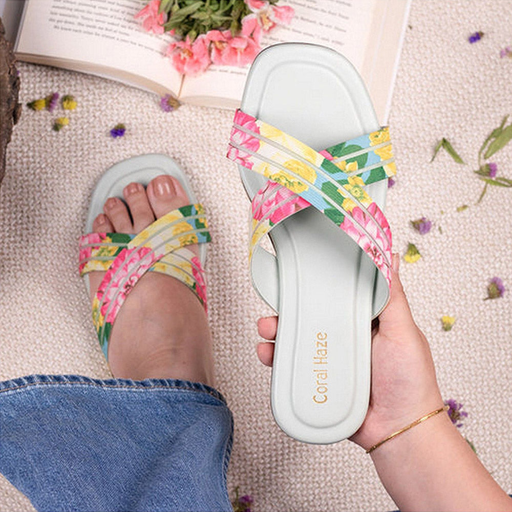 Coral Haze Glitzy Women Multi-Color Flats