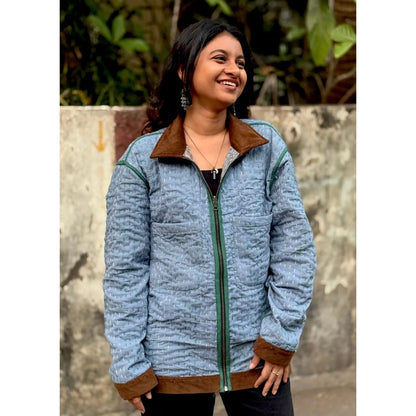 Culture Kraft Unsex Awara Reversible Multi-Color Pure Cotton Shacket- 03