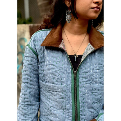 Culture Kraft Unsex Awara Reversible Multi-Color Pure Cotton Shacket- 03