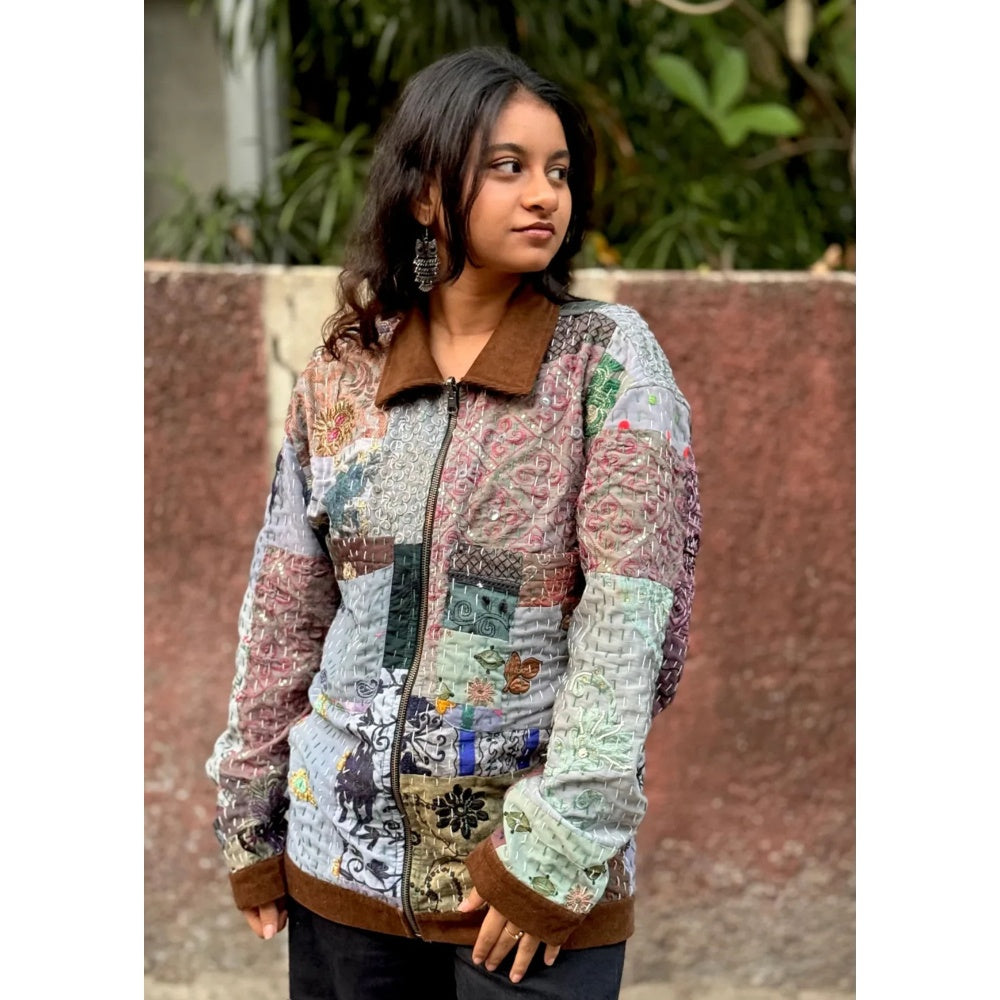 Culture Kraft Unsex Awara Reversible Multi-Color Pure Cotton Shacket- 03