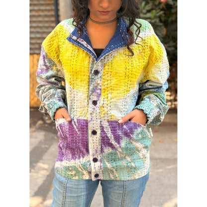 Culture Kraft Unisex Karwan Reversible Multi-Color Pure Cotton Bomber Jacket