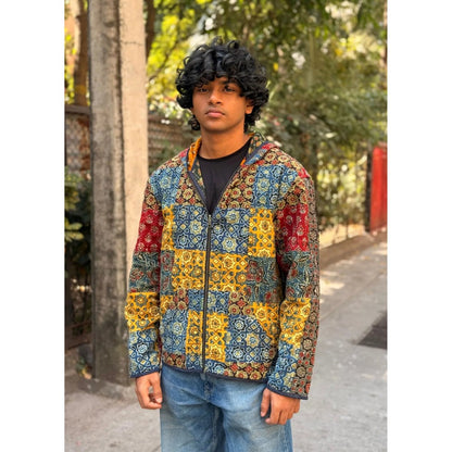 Culture Kraft Unisex Vayu Reversible Multi-Color Pure Cotton Bomber Jacket