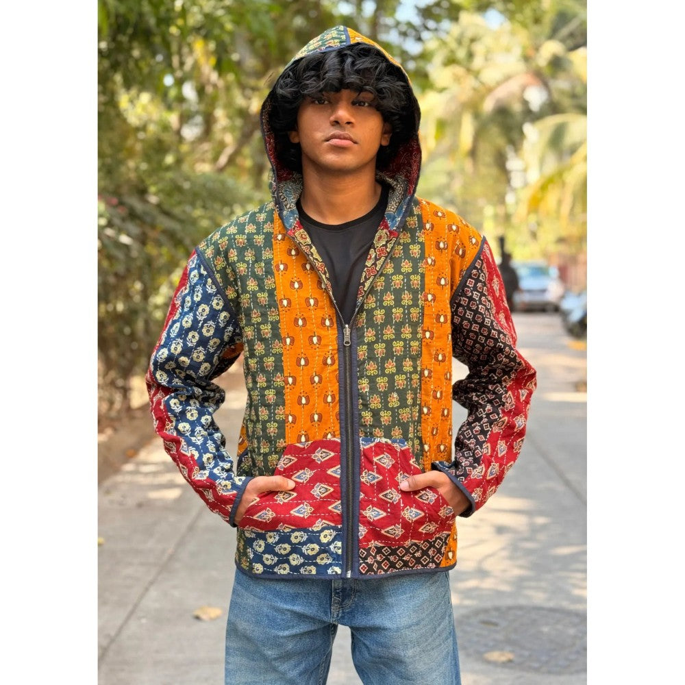 Culture Kraft Unisex Vayu Reversible Multi-Color Pure Cotton Bomber Jacket