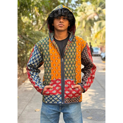 Culture Kraft Unisex Vayu Reversible Multi-Color Pure Cotton Bomber Jacket