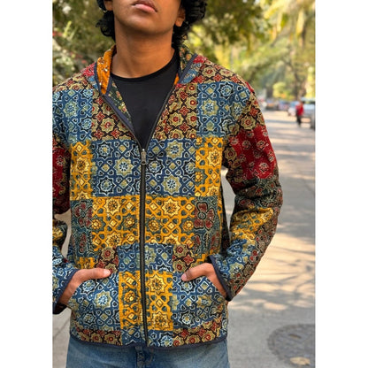 Culture Kraft Unisex Vayu Reversible Multi-Color Pure Cotton Bomber Jacket