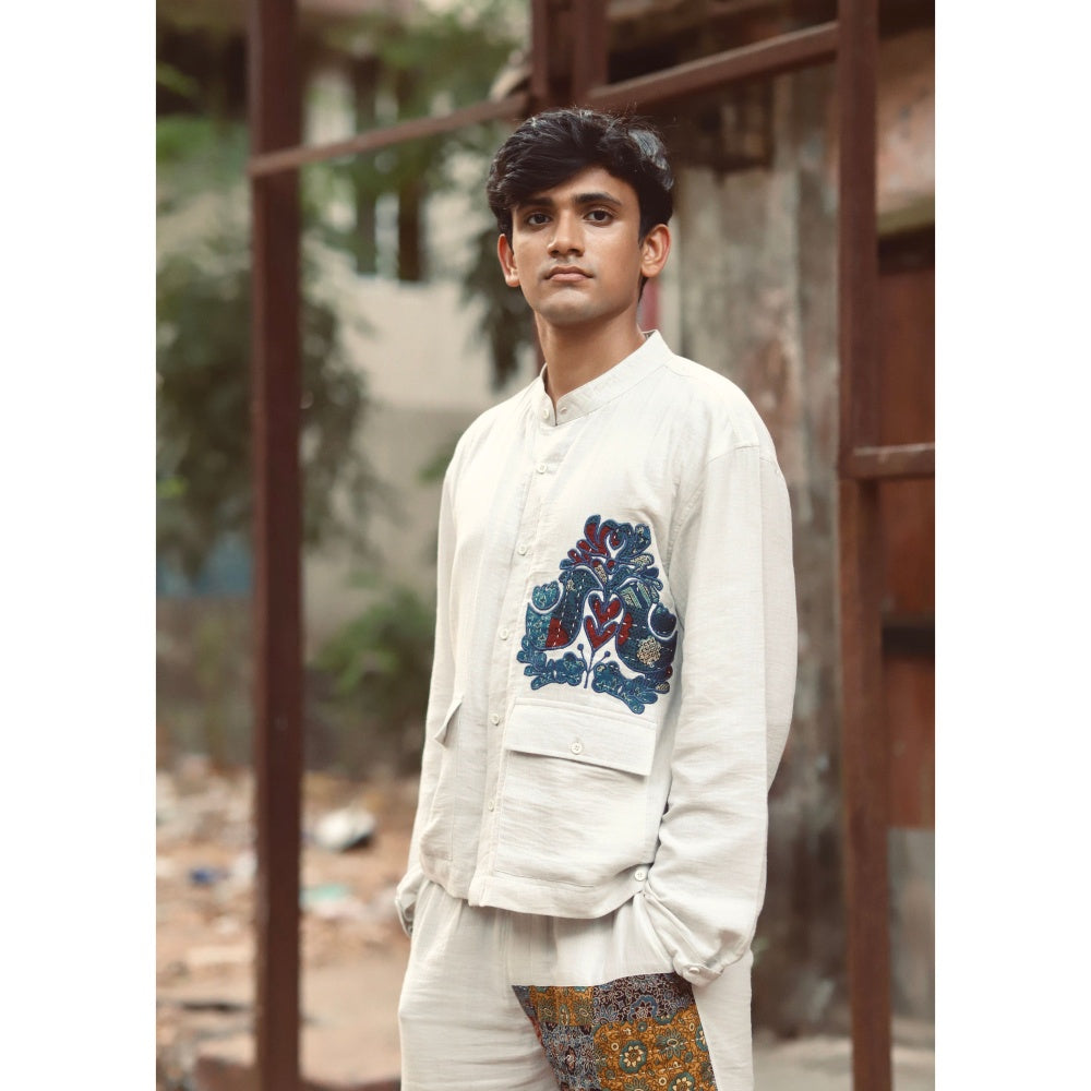 Culture Kraft Mens Do Chidiya Kyoto Pure Cotton Shirt