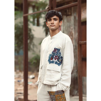 Culture Kraft Mens Do Chidiya Kyoto Pure Cotton Shirt