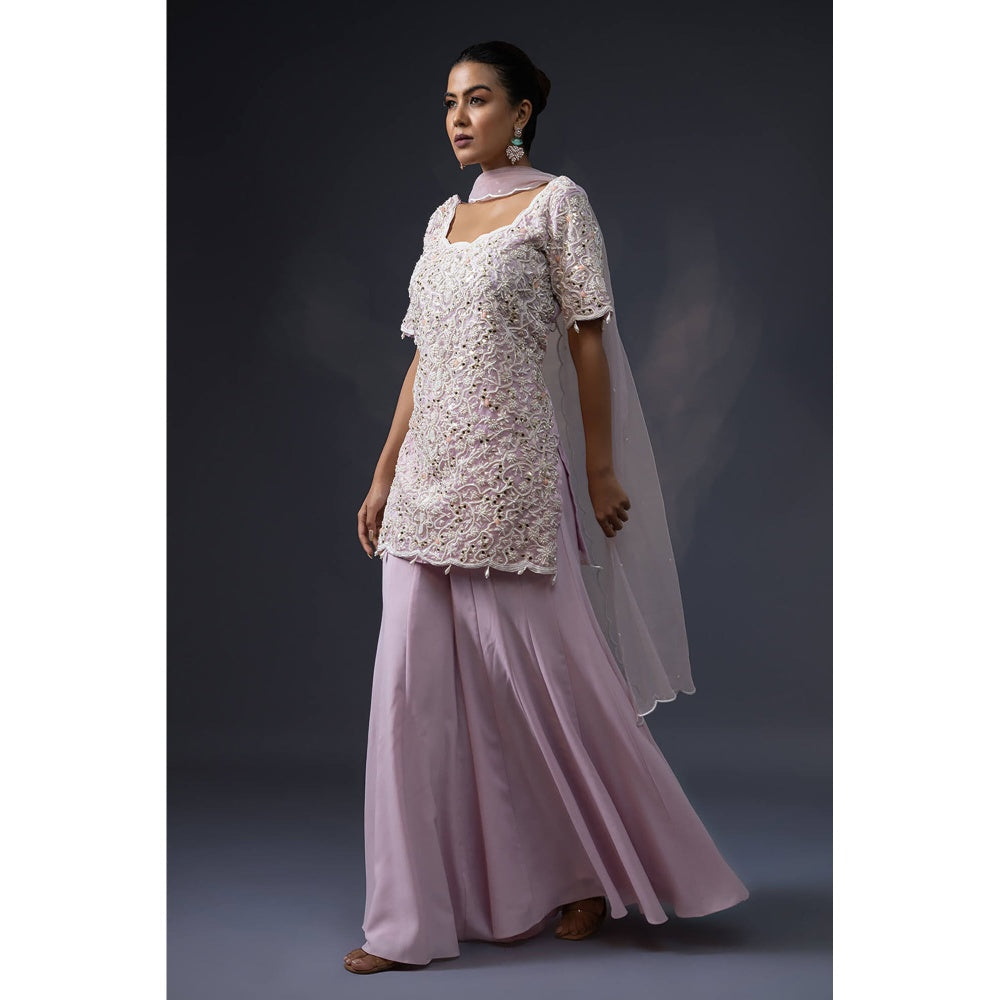 Daatri by meenakshi kakkar Pink Sharara with Kurti and Dupatta (Set of 3)