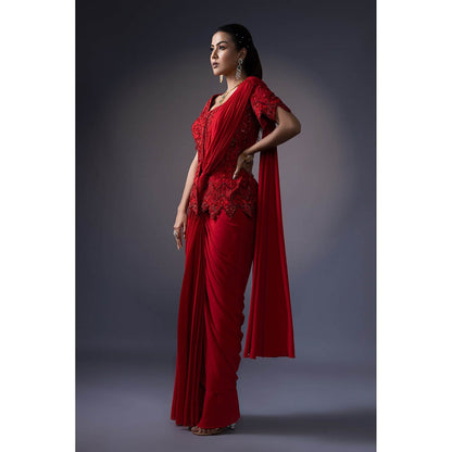 Daatri by meenakshi kakkar Drape Saree with Embroidered Jacket