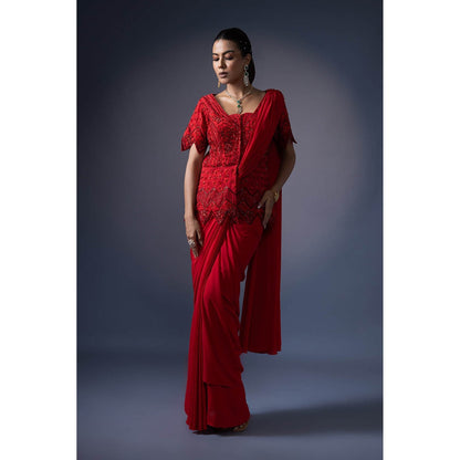 Daatri by meenakshi kakkar Drape Saree with Embroidered Jacket