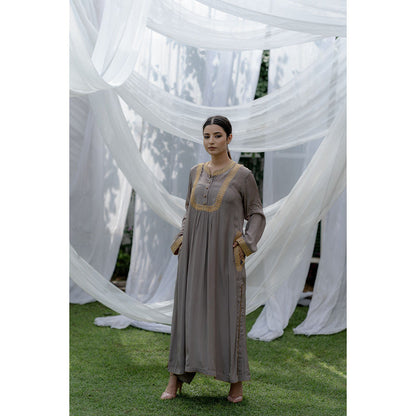 Daljit Sudan Grey York Tilla Kurta (Set of 2)