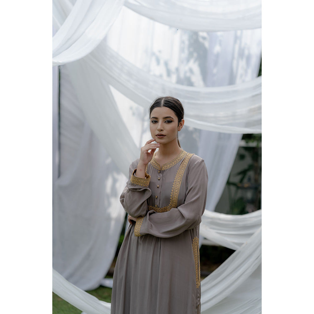 Daljit Sudan Grey York Tilla Kurta (Set of 2)