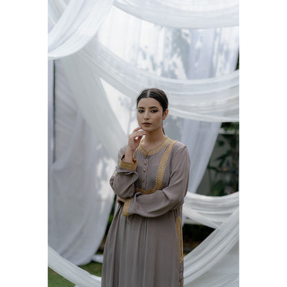 Daljit Sudan Grey York Tilla Kurta (Set of 2)