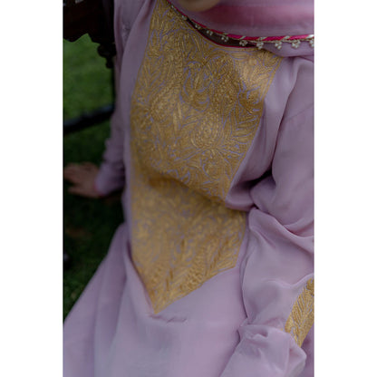 Daljit Sudan Pink Long York Tilla Suit (Set of 3)