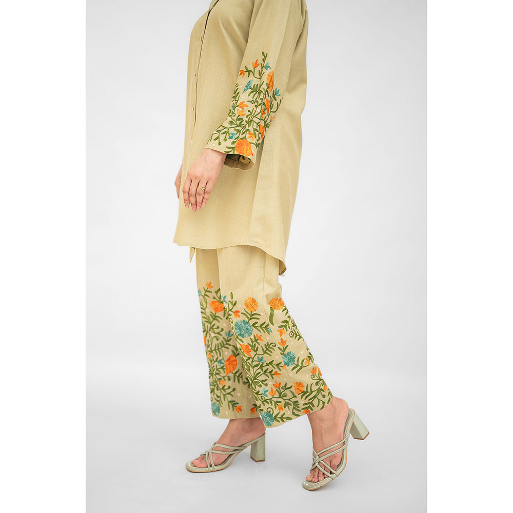 Daljit Sudan Fern Green Matka Cotton Co-Ord (Set of 2)