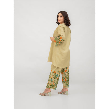 Daljit Sudan Fern Green Matka Cotton Co-Ord (Set of 2)