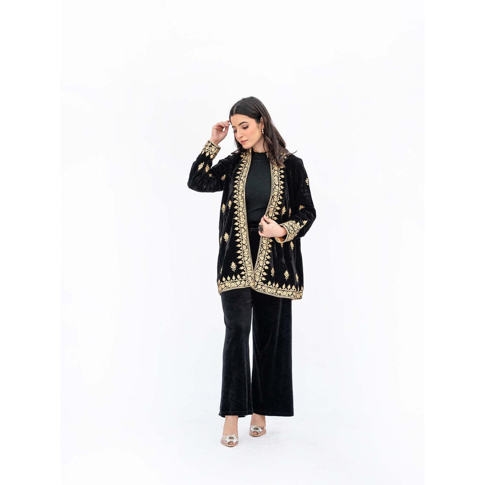 Daljit Sudan Black Velvet Short Jacket