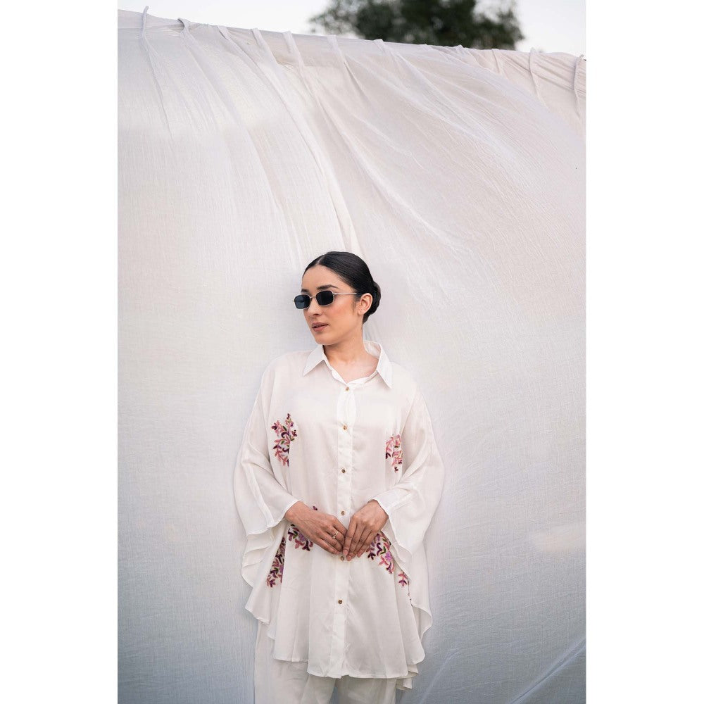 Daljit Sudan White Satin Co-Ord (Set of 2)