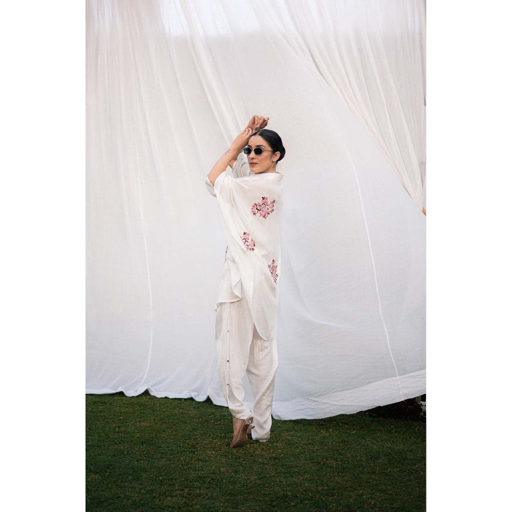 Daljit Sudan White Satin Co-Ord (Set of 2)