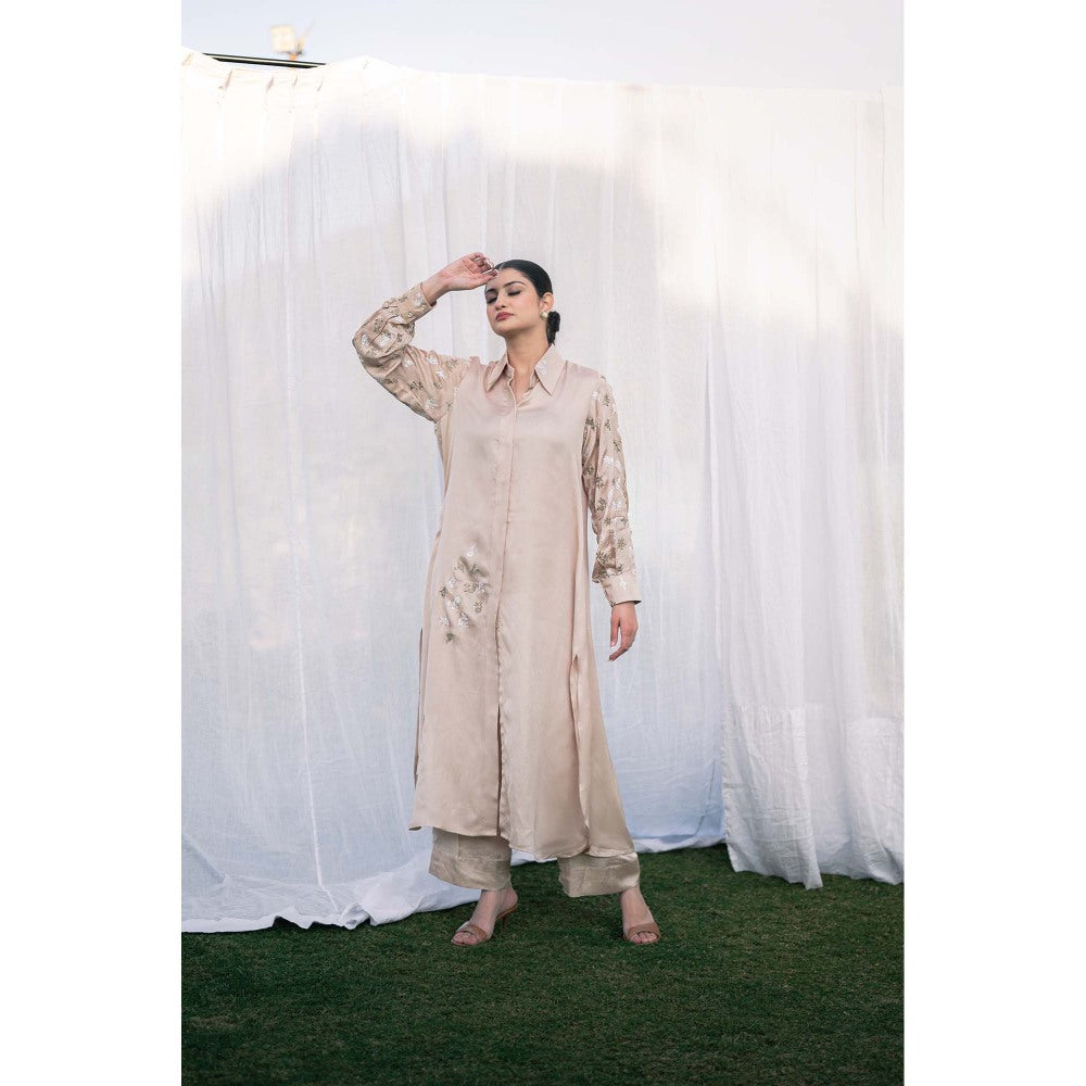 Daljit Sudan Taupe Satin Co-Ord (Set of 2)