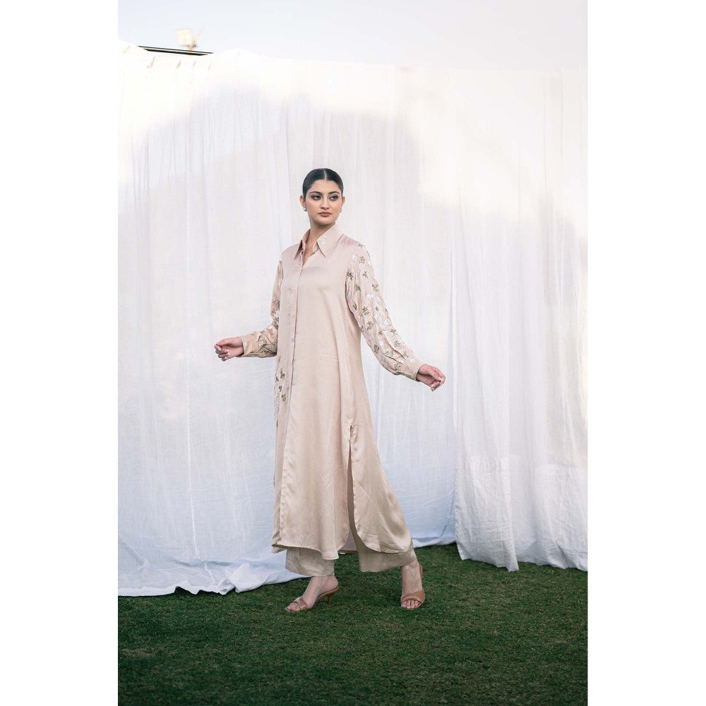 Daljit Sudan Taupe Satin Co-Ord (Set of 2)