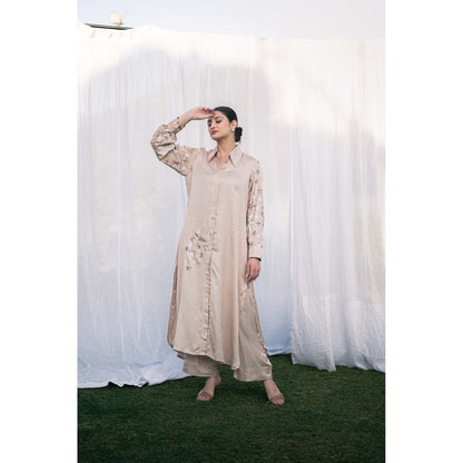 Daljit Sudan Taupe Satin Co-Ord (Set of 2)